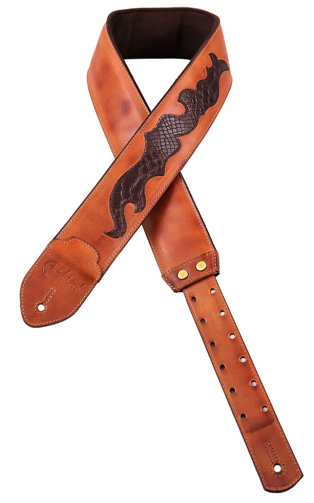 snakeflame-woody-leather-guitar-bass-strap